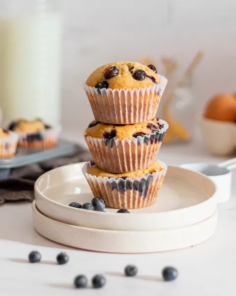 Receta de muffins de banana y arándanos
