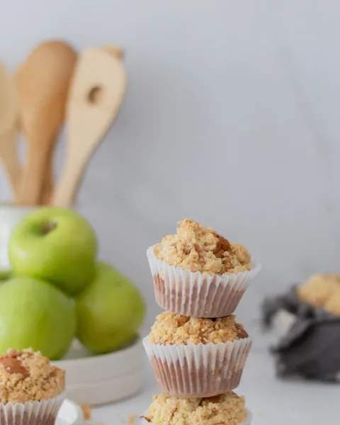 Receta de muffins de manzana y crumble