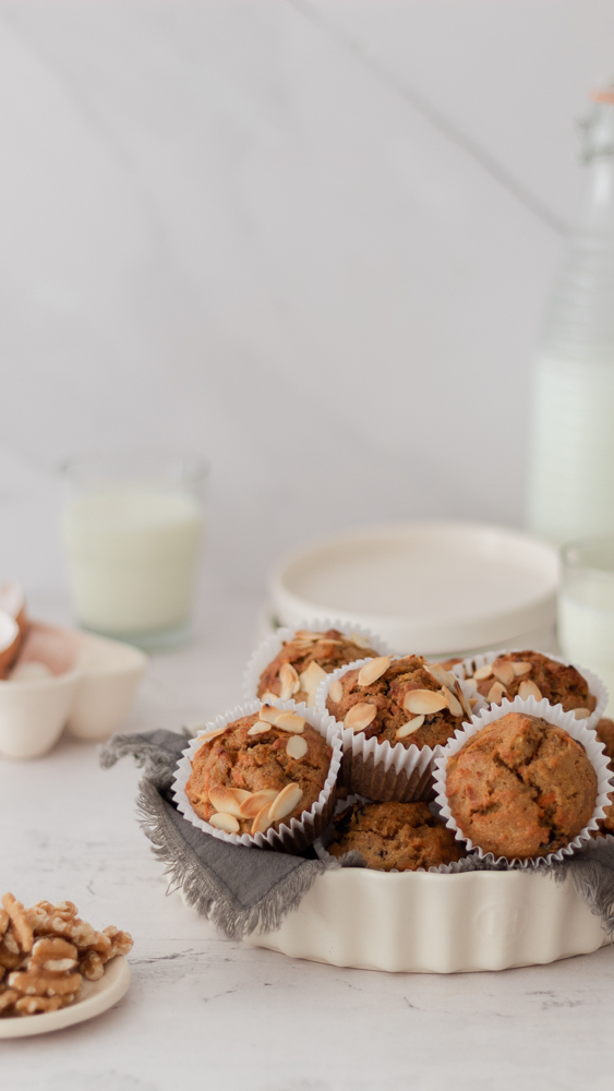 muffins de banana y arandano